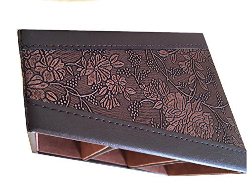 Polkar 3 Slot Compartments Multifunctional Pu Leather Remote Control/Controller Tv Guide/Mail/Cd Organizer/Caddy/Holder (Retro Flower) #TOP4