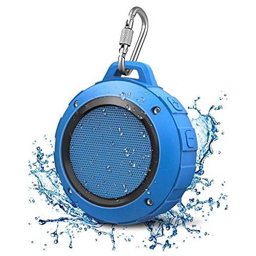 Outdoor Waterproof Bluetooth Speaker,Kunodi Wireless Portable Mini Shower Travel Speaker with Subwoofer, Enhanced Bass, Built in Mic for Sports, Pool, Beach, Hiking, Camping (Blue)