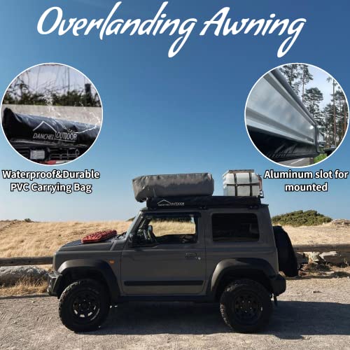 Danchel Outdoor Car Awning Camping Rooftop Tent Retractable, Waterproof Vehicle Roof Rack Awning Overland Shelter Canopy For Suv/Van/Campers/Trucks Khaki 8.2X9.8Ft #TOP3