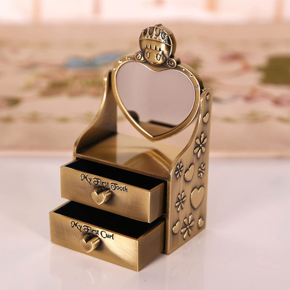 Kisangel Baby Keepsake Box Baby Keepsake Box Baby First Curl Keepsake Box Antique First Tooth Saver Box Kids Teeth Fairy Holder Organizer for Lost Teeth Keep The Childhood Memory Tooth Box Tooth Box