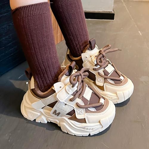 Chunky Sneakers for Girls Fashion Lace-up Comfortable Breathable Casual Walking Shoes for Outdoor Kid Light up Shoes2