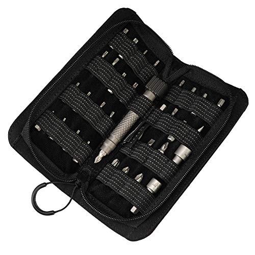 Mecarmy Sdg1 Sdg2 Portable 33-In-1 Titanium Screwdriver Set With 500D Cordura Nylon Waterproof Pouch, Multifunctional 1/4" Inch Hex Key Screwdriver Tool Kits For Precise Repair (Sdg2, Pvd Black) #TOP11