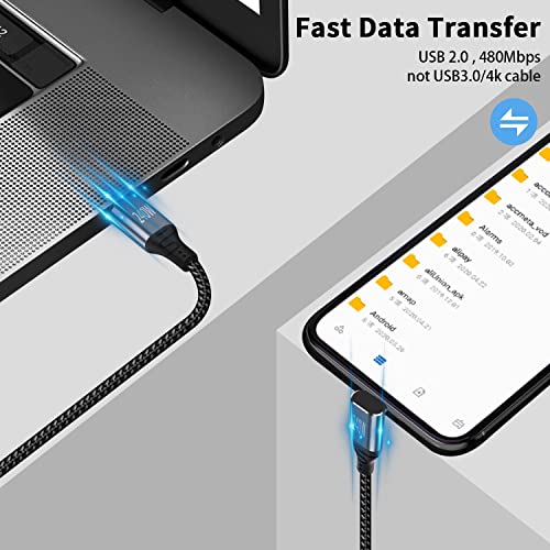 Maxhood USB C to USB C Cable 90 Degree 240W, Type C to Type C Cable, PD 3.1 Up Down Angle With E-Mark Chip for MacBook,Galaxy S20,SSD - Image 3