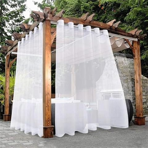 Hiseng Waterproof Outdoor Sheer Curtains Panels Cover
