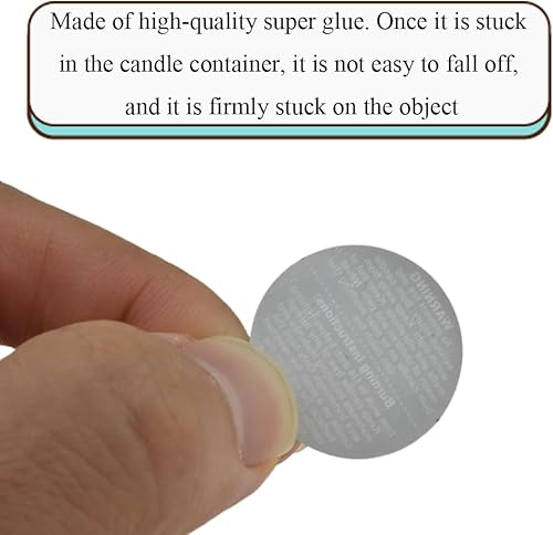 Miniatura 4 de HAHIYO 500 calcomanías de advertencia de velas circulares negras de 1 pulgada, etiquetas de seguridad para derretir cera para hacer velas