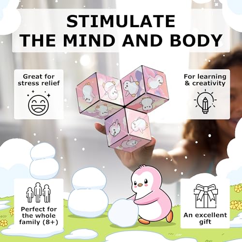 Image of Shashibo Pudgy Penguins Magnetic Puzzle Cube, Stress Relief Fidget Toy