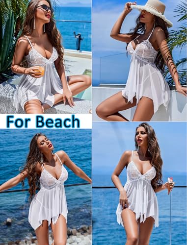 Image of Avidlove Lingerie for Women Lace Babydoll Sleepwear Boudoir Outfits Plus Size Langeray XS-5XL