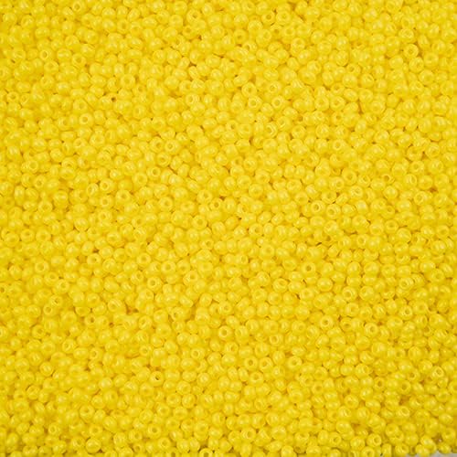 Czech Glass Seed Beads 11/0 (2.1mm Diameter) Terra Intensive Yellow DIY Jewelry Making Beadss - 250g Bulk Bag by Preciosa (Jablonex)