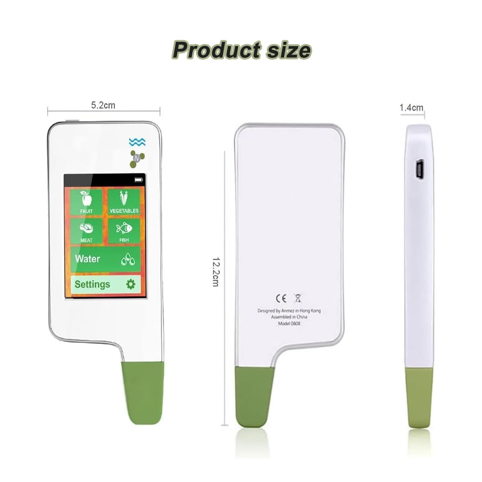 Analizador Digital De Nitratos En Alimentos, Detector De Residuos De Pesticidas para Frutas, Verduras, Carne Y Pescado, Medidor De Tds/ppm De Alta Precisión para La Calidad del Agua Potable,