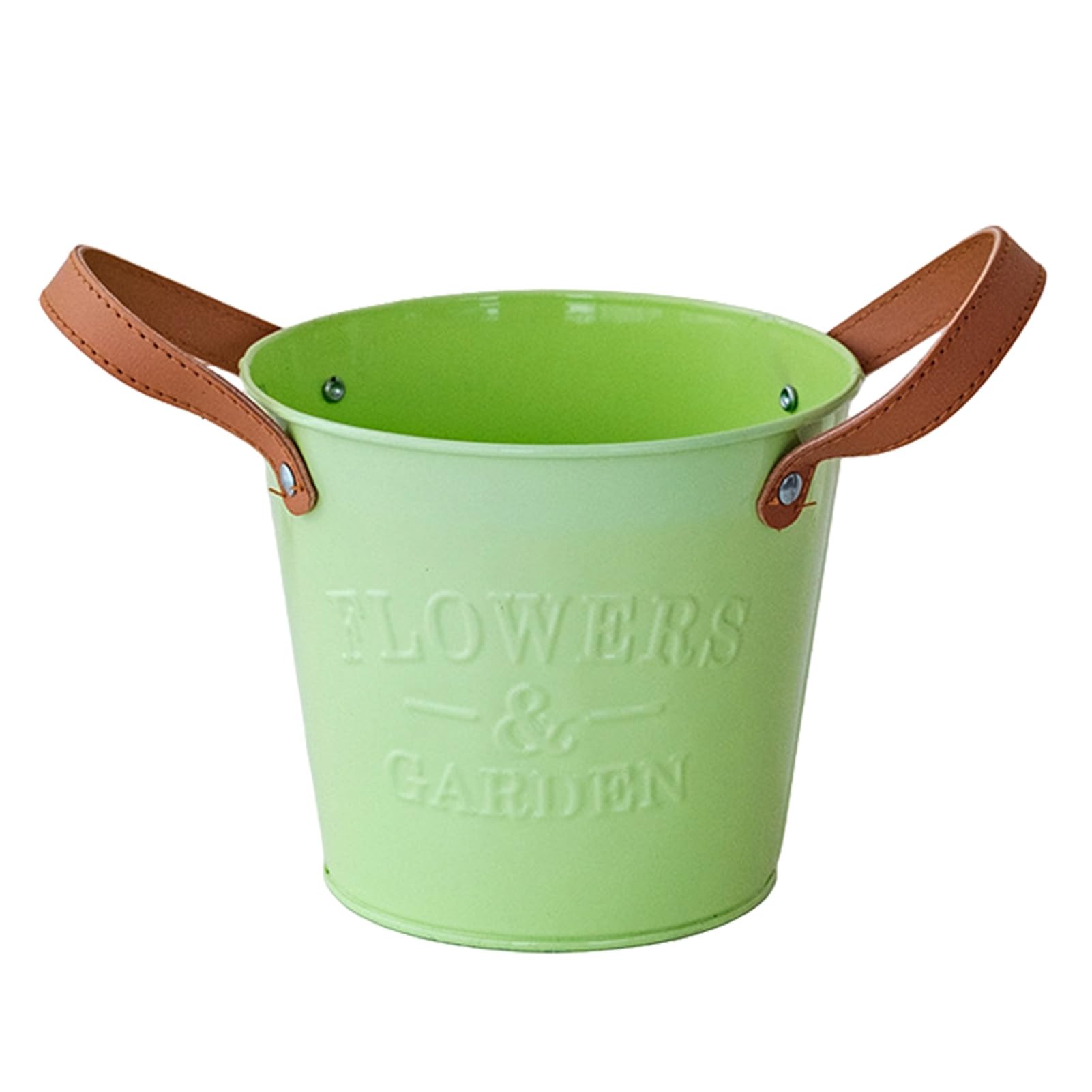Glifora Storage Bucket with Handle - Thickened Anti-Rust Iron Container, Flower Pot Desktop Organiser for Makeup Brush and Pen