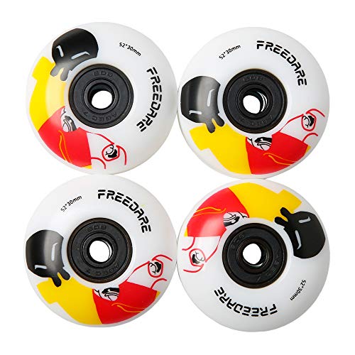 image for FREEDARE Skateboard Wheels with Bearings 52mm, Skateboard Trucks, Skat
