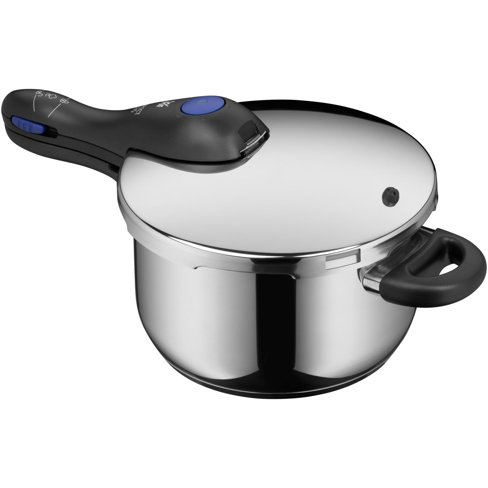 WMF Perfect Plus One Pot - Pentola a pressione a induzione, 4,5 l, con protezione della fiamma, grande segnale di cottura, 2 livelli di cottura, manico con coperchio rimovibile, regolatore di livello