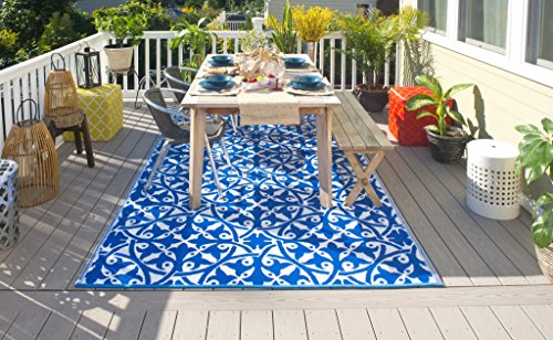 FAB HAB Outdoor-Teppich - wetterfest, farbecht, wendbar - recycelter Premium-Kunststoff - spanische Kacheln Landhaus… – Bild 3