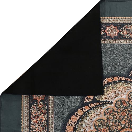 Image of Cotton Bolls Textiles Rugs for Living Room 5x7 Feet Large Size | Lightweight Foldable Carpet for Bedroom & Hall | Easy to Handle During Daily Cleaning | Travel Friendly Printed Rug | Grey