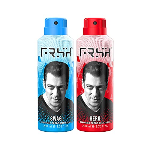 Frsh By Salman Khan-Perfumed Deodorant Body Spray for Men, 200ml each (Pack of 2) (Swag & Hero)