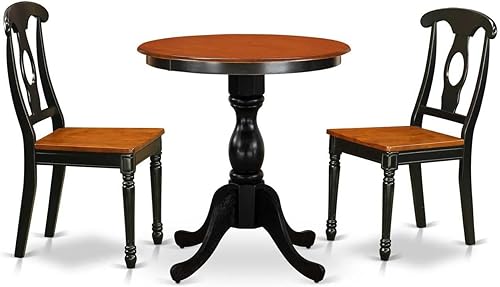 Miniatura 6 de East West Furniture ESKE3-BCH-W, pequeño, negro y cereza