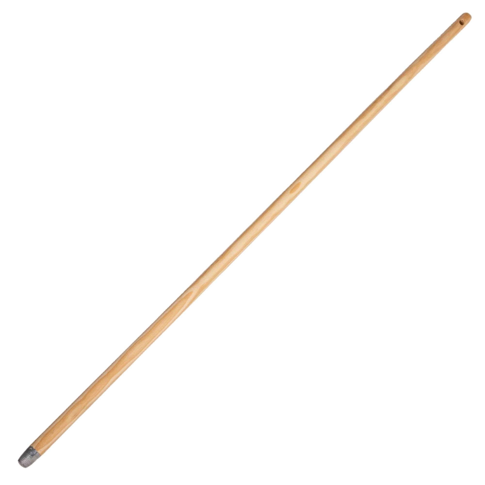 Novaliv Manico in legno 130 cm con filettatura 24 mm, manico universale in legno, manico di ricambio per scopa con filettatura di ricambio (1, marrone)