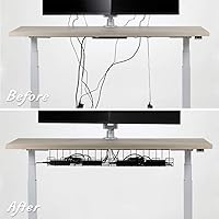 Vista 2 de Bandeja organizadora de cables debajo del escritorio, 2 paquetes