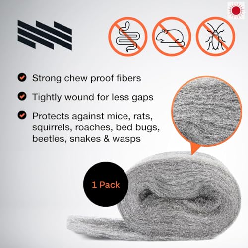 Image of Amazon Steel Wool Roll 4 Inch x 10 Feet | Heavy-Duty Grade for Cleaning, Polishing, Rodent Blocking, and DIY Repairs | Flexible, Multipurpose Metal Mesh for Home & Industrial Use