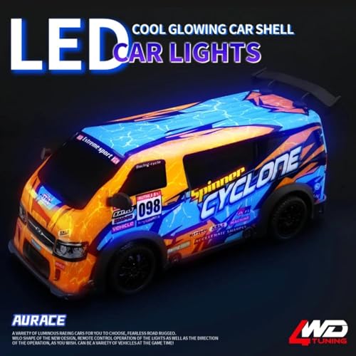 Image of RC Drift Car 1:24 Scale - High-Speed 25KM /H 4WD Remote Control Car with LED Lights, JDM Style Drifting Fun & USB Rechargeable Battery for Boys, Ideal Indoor Racing Gift