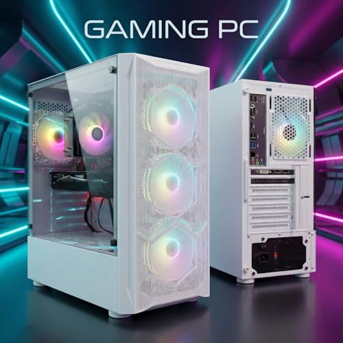 Image of STGAubron Gaming PC Desktop Computer, Intel Core i7 up to 3.9G, Radeon RX 5600 XT 6G, 16GB RAM, 1TB SSD, 600M WiFi, BT 5.0, RGB Fan x4, Windows 11 Home