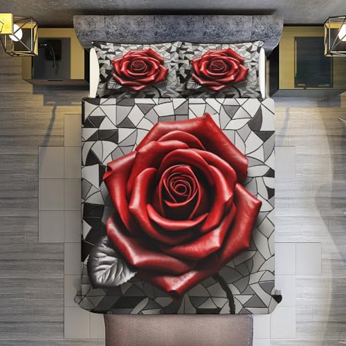 Microfibre coton ensemble housse couette double 200x200cm avec taie rose - 3