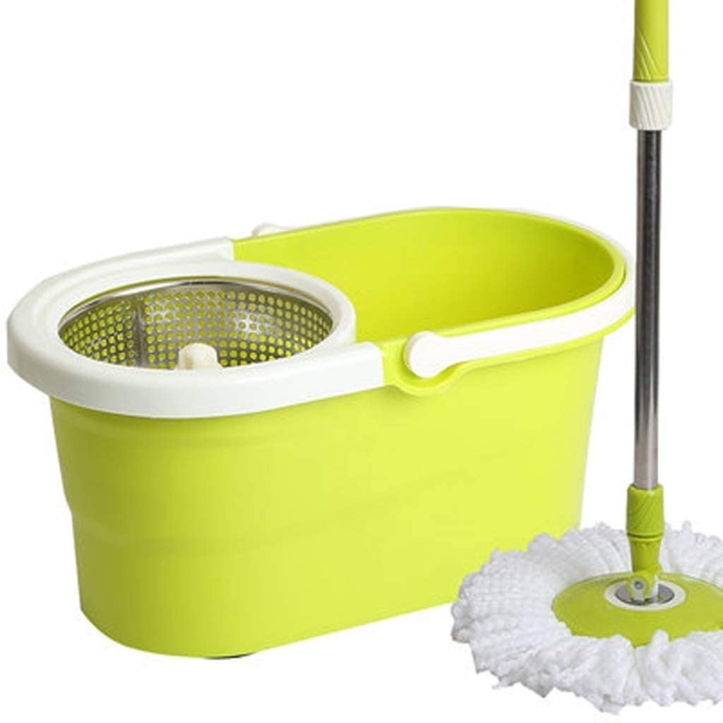 Trapeador Giratorio 360 ​​° Trapeador Giratorio Sistema Limpieza del hogar Trapeador Piso Cubo Kit Limpiador Piso Madera Dura más 5 Cabezales trapeador