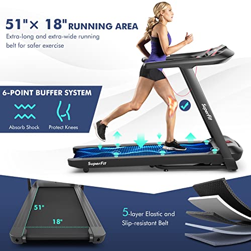 Image of Goplus 4.75HP Folding Treadmill with 15% Auto Incline, Electric Superfit Treadmill w /Voice and APP Control, 20 Preset Programs, LED Touch Screen, Walking Jogging Running Machine for Home Office
