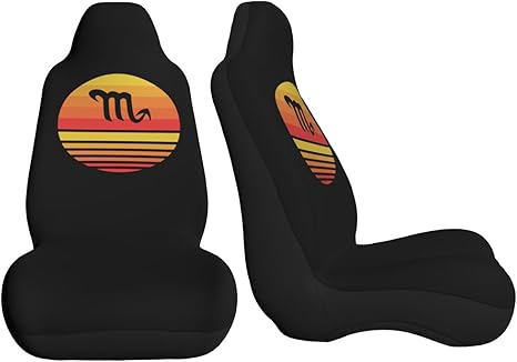 Zodiac Sign Scorpio Symbol Car Seat Covers Front Seat Covers Protector Car Interior Decor Set of 2 Fit Most Car Seat Covers for Car SUV Truck Sedan