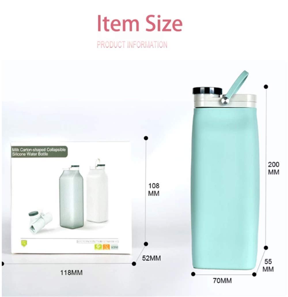Tazza d'Acqua Pieghevole in Silicone da 600 ml, Borraccia Portatile per Sport all'Aria Aperta, Borraccia per Il Latte di Grande capacità, Borraccia Pieghevole