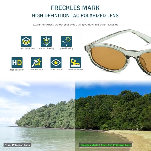 Image of Freckles Mark Polarized 90s Thin Narrow Sunglasses for Women Men Small Sun Glasses Plastic Frame