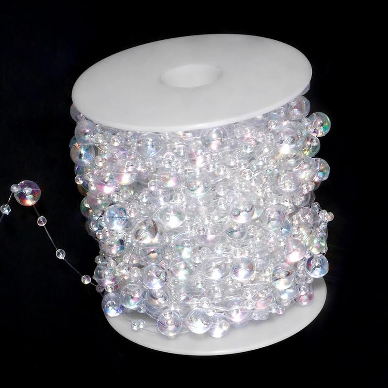 10 Meters Iridescent Pearl Beads Chain Garland Pearl String Beads Chain for Wedding Doration