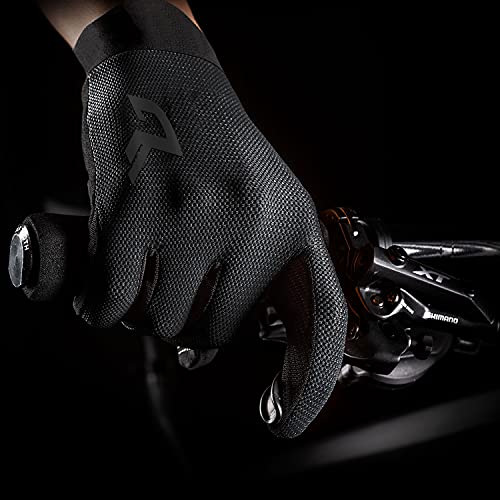 Roaming Mtb Gloves For Bmx Trail Cross Improve Control And Bar Feel -3D Airline Lightweight Summer Cycling Gloves Road Cycling Gloves For Men Women (Black-Orange, L (Around A Palm: 9-9.5" )) #TOP1