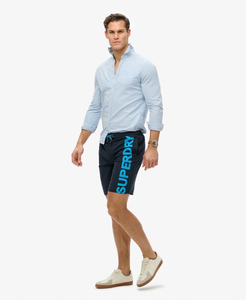 Superdry Herren Klassische 48-cm-Boardshorts mit Logo