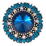 Rytenz 2 Pcs Rhinestone Buttons, Crystal Embellishments Buttons for Clothing Jewelry Making DIY Decoration Bottons for Sewing Crafts Wedding Bridal (Lake Blue)