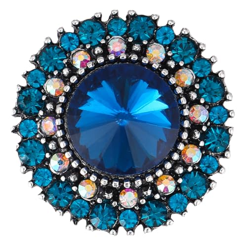 Rytenz 2 Pcs Rhinestone Buttons, Crystal Embellishments Buttons for Clothing Jewelry Making DIY Decoration Bottons for Sewing Crafts Wedding Bridal (Lake Blue)