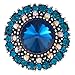 Rytenz 2 Pcs Rhinestone Buttons, Crystal Embellishments Buttons for Clothing Jewelry Making DIY Decoration Bottons for Sewing Crafts Wedding Bridal (Lake Blue)