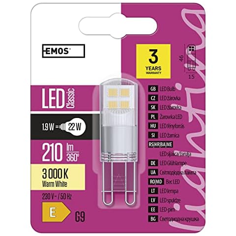 EMOS G9 LED Bulb, 1.9 W Warm White Cover