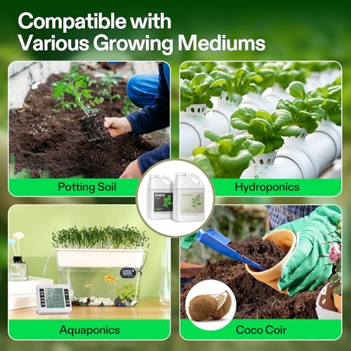 Image of VIVOSUN Liquid Nutrients Base A & B Bundle, Grow Big Hydroponic Fertilizer, Supports Vegetative and Flowering Stages for Outdoor, Indoor Plants, Best Plant Food, Set of 1 Gallon