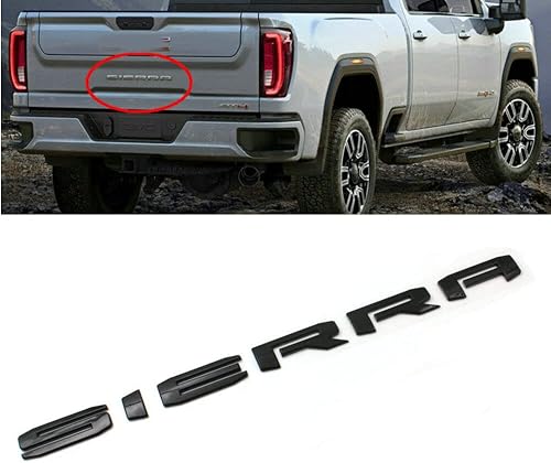 Miniatura 5 de 1 emblema de Big Sierra 2019-2025 para puerta trasera de elevación, placa de identificación 3D compatible con Sierra 1500 2500HD 3500HD At4 85002068