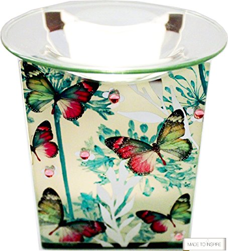 Colourful Butterflies Fragrance Oil Burner Warmer Compatible with Yankee Candle Wax Tart Tealight Holder