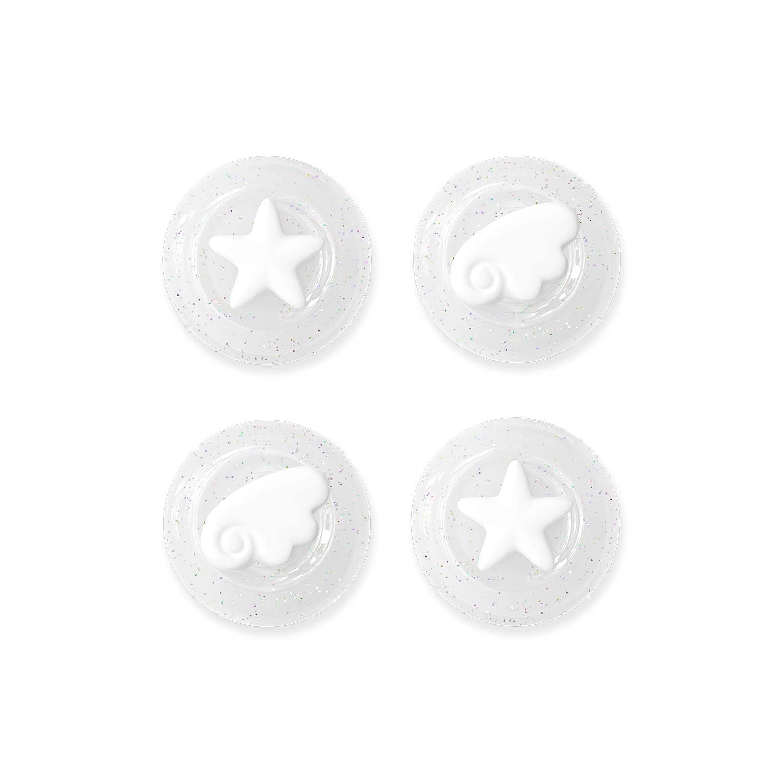 GeekShare 4PCS Silicone Joystick Thumb Grip Caps, Transparent Joystick Cover Compatible with Switch/OLED/Switch Lite - Soap Bubble