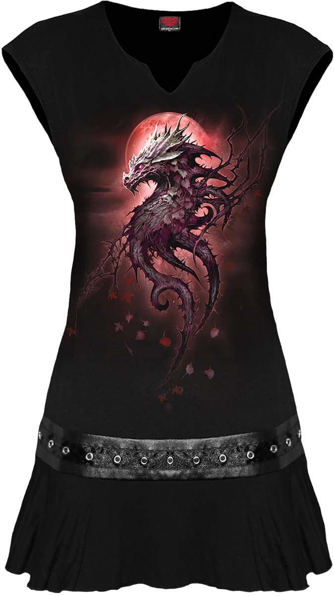 SpiralOak Dragon - Stud Waist Mini Dress Black