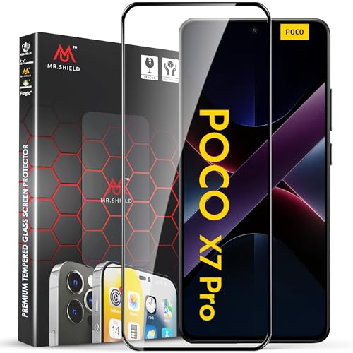 Image of Mr.Shield Top-Notch HD+ Tempered Glass Screen Protector Guard for Poco X7 Pro (6.67 Inch), 9H Hardness, Military Grade Protection, Easy Installation kit