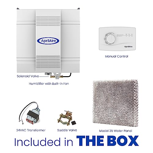 AprilAire 700M Whole-House Fan Powered Humidifier, Manual Control, Large Capacity, Up to 5,300 Sq. Ft., 18GPD, Gray