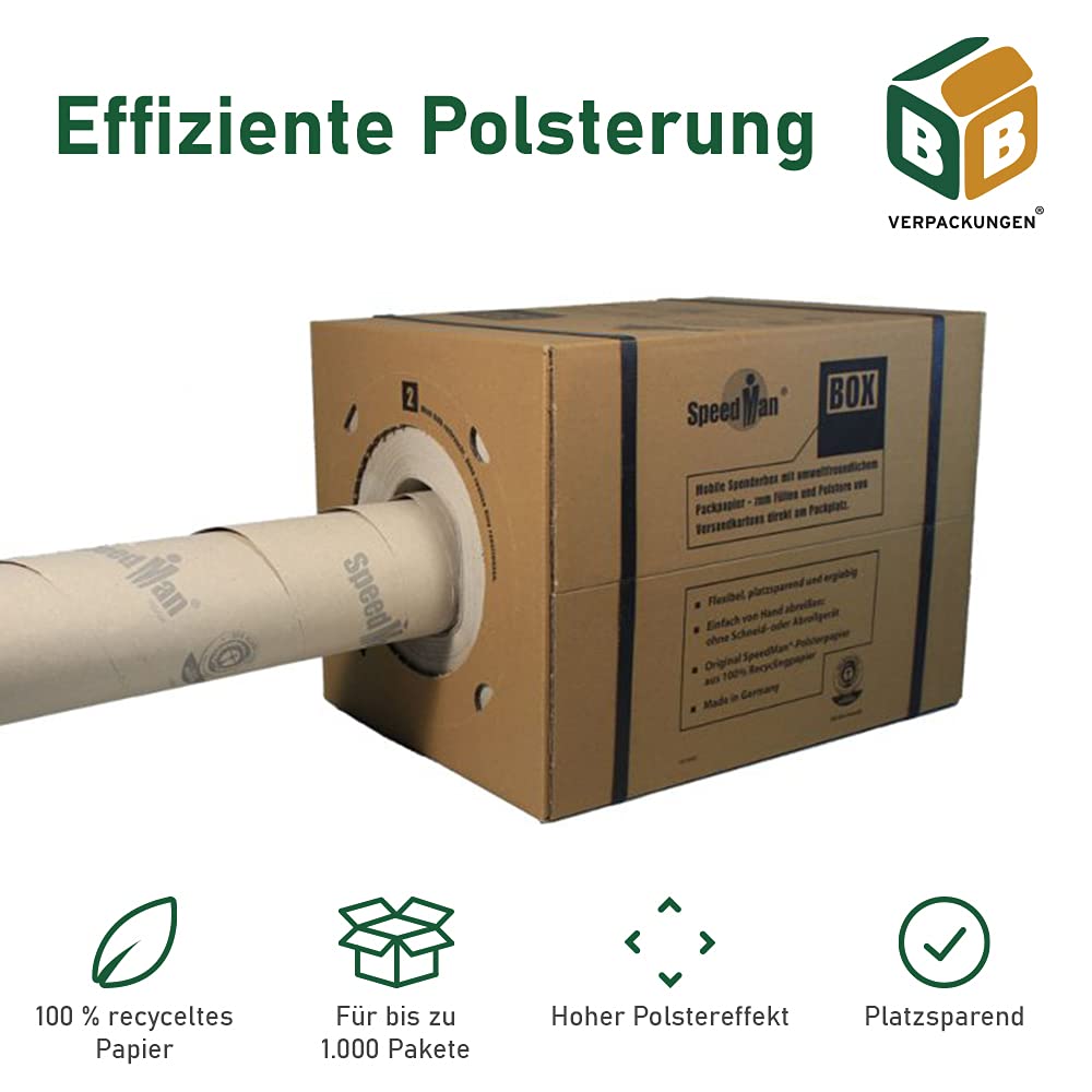 2 SpeedMan BOX® Packpapier aus der Spenderbox mit 70g/m²