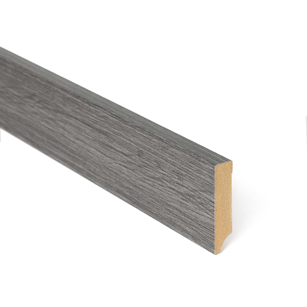 Bildershop-24 Bildershop-24 - Set di 6 battiscopa per pannelli da parete "Dekowa" in rovere grigio, 230 x 8 x 1,8 cm
