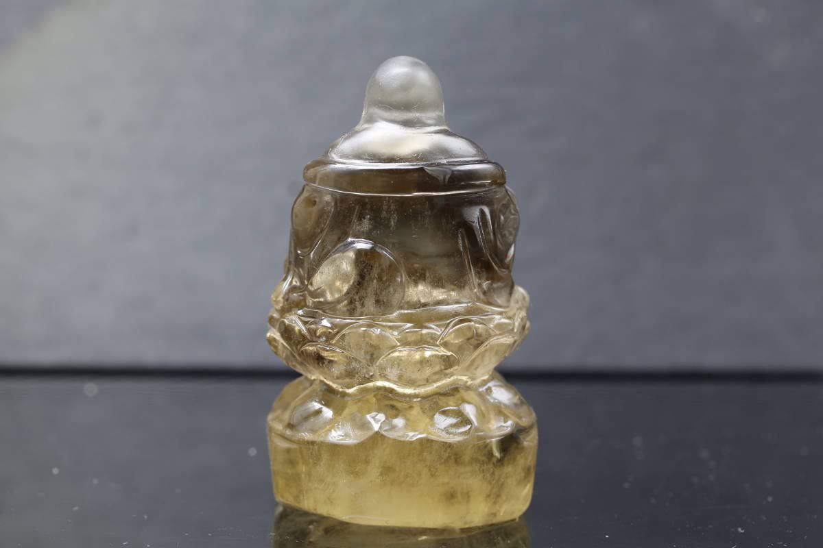 Amazon.co.jp: 天然シトリン 布袋様 仏像 置物 黄水晶 中国美術 商売