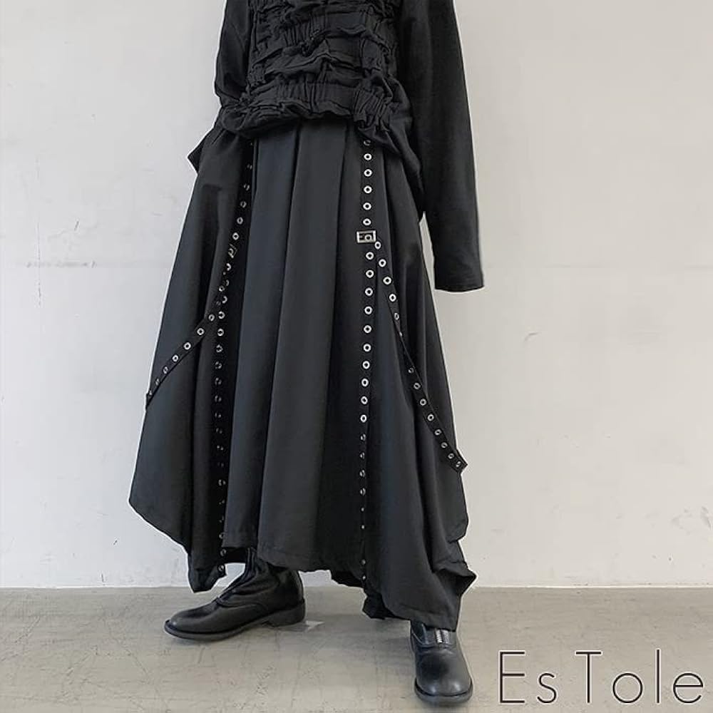 Amazon | [Le sucood] 【EsTole】 リングベルト付き 袴パンツ