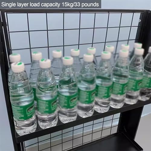 Adjustable Floor-Standing Supermarket Rolling Display Rack - Versatile Storage Shelves for Retail Merchandising, Kitchen Organization, and Easy Product Access